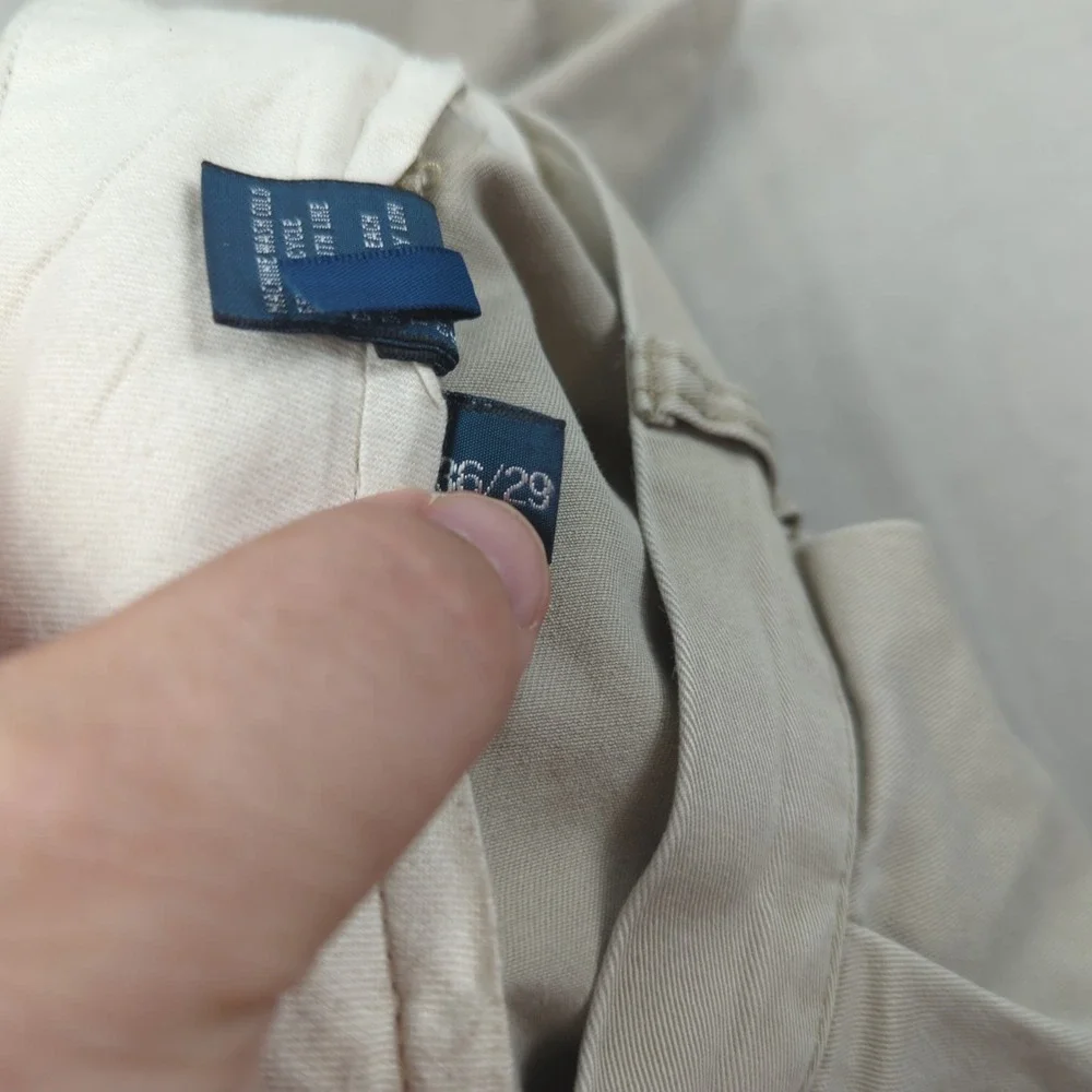 Vintage Polo Ralph Lauren Pants Mens 36x29 Khaki Pleated Preppy